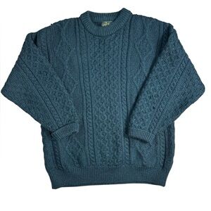 Latchford of Ireland Wool Cableknit Crewneck sweater